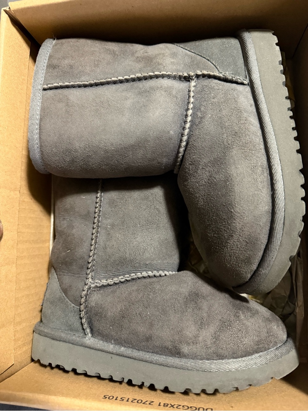 UGG Kids Gray Suede Classic Short Boots